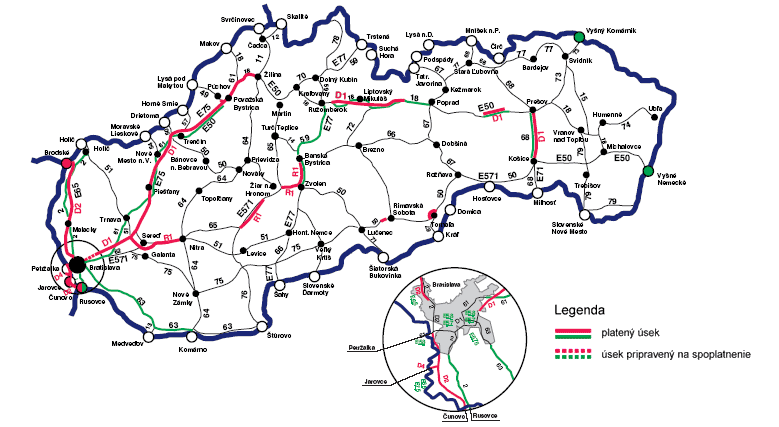 Dálnice a dálniční poplatky Slovensko